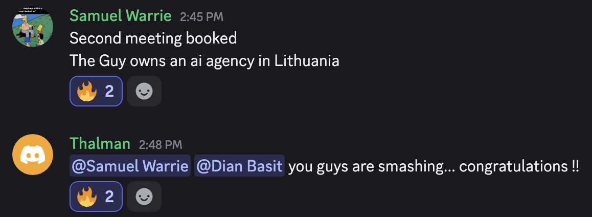 Samuel books his second meeting